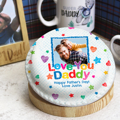 Love You Daddy Photo Father's Day Cake - Bakerdays