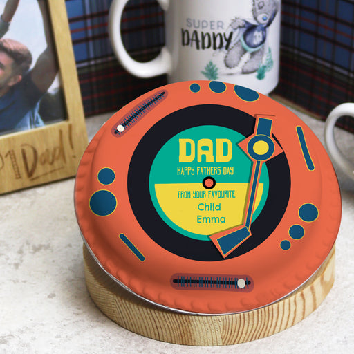 Record Player Father's Day Personalised Father's Day Cake - Bakerdays