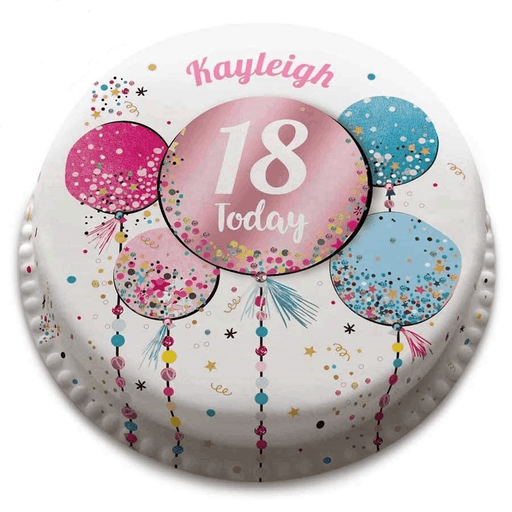 Bakerdays - Any Age Pink Balloon Cake-1