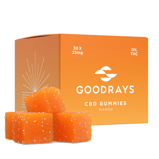 Goodrays - Mango CBD Gummies 25mg CBD 30 Gummies-1