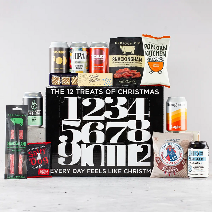 12 Treats of Christmas, Beer & Snacks Gift Box