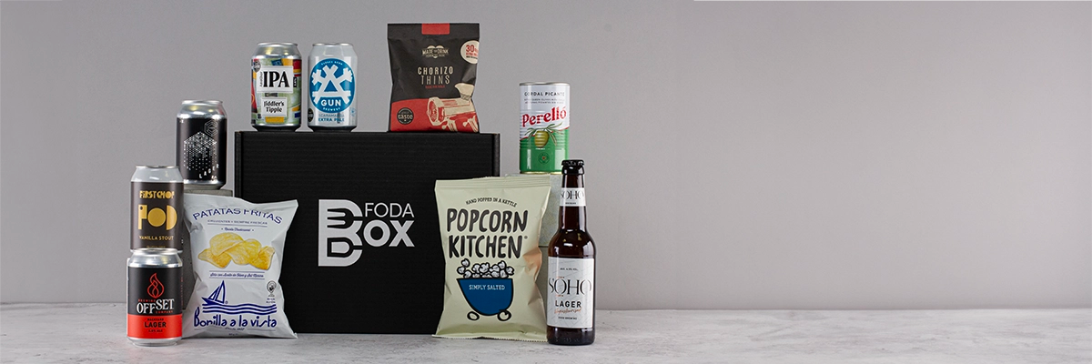 Beer and Nibbles Hamper on white background