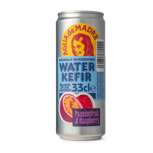 Agua de Madre - Passionfruit & Raspberry Water Kefir 24 x 33cl Cans