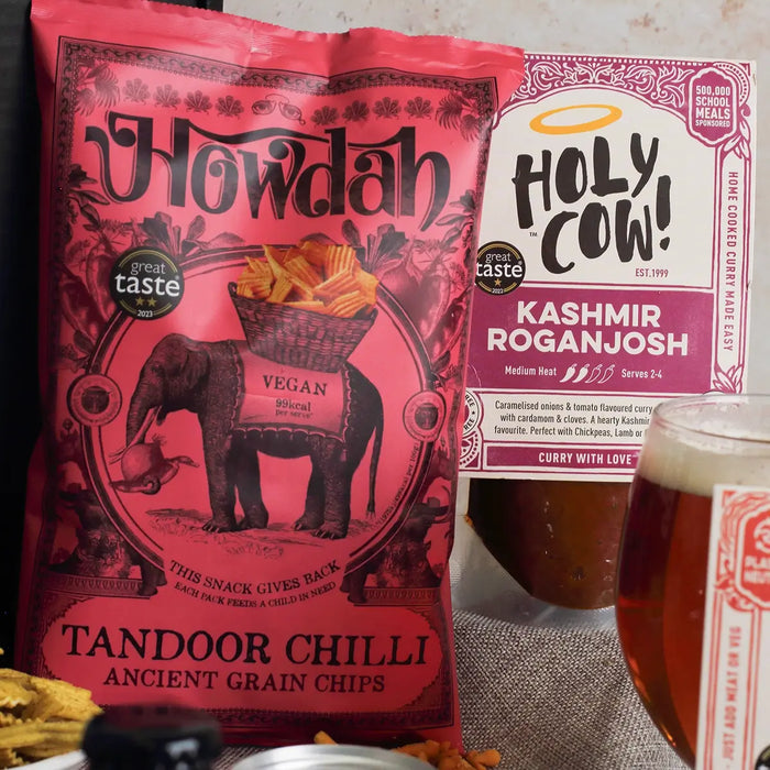 Beer and curry night gift box close up