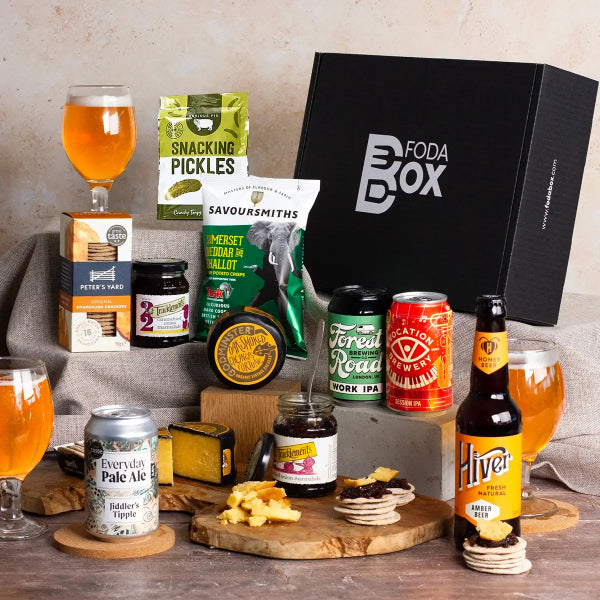 Beer and cheese gift hamper