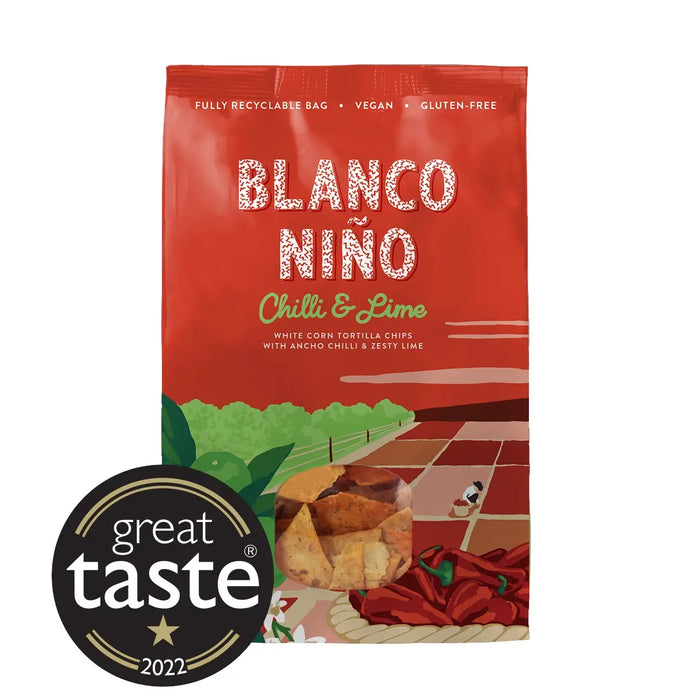 Blanco Niño - Authentic Tortilla Chips Chilli & Lime 8 x 170g Great Taste 1 Star Award Winner