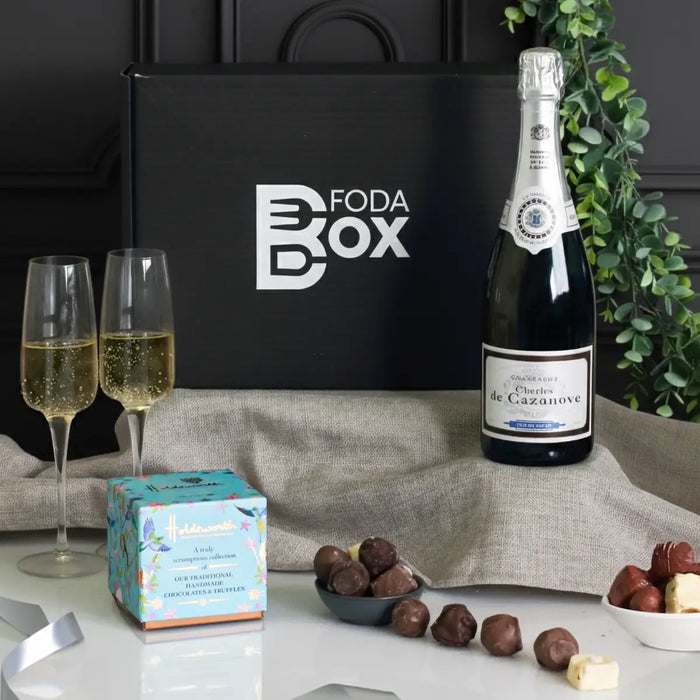 Champagne and truffles gift set
