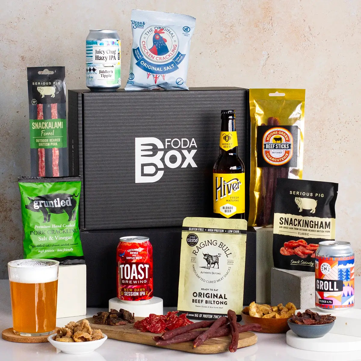 Craft Beer and Meat Snacks Gift Box
