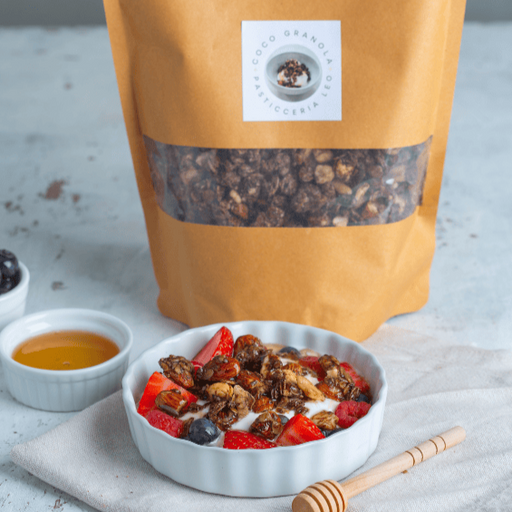 Gluten-free Chocolate & Nut Granola 450g created by Pastry Chef Silvia Leo - Chefs For Foodies