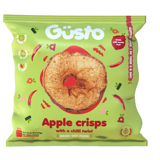 Gusto Snacks - Air-dried Wonky Apple Crisps with a Chilli Twist 20g