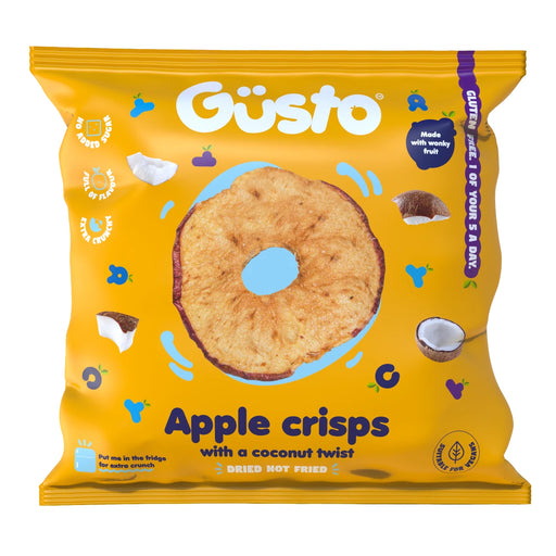 Gusto Snacks - Air-dried Wonky Apple Crisps with a Coconut Twist 20g
