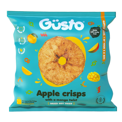 Gusto Snacks - Air-dried Wonky Apple Crisps with a Mango Twist 20g
