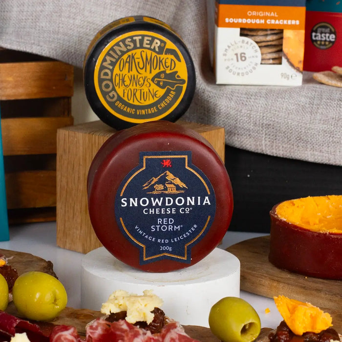 Oak smoked cheddar and snowdonia red leciester