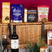 Luxury Gourmet Christmas Hamper -basket and contents close up.