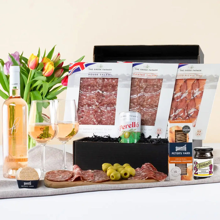 Mother's Day Rose Wine and Charcuterie Gift-1