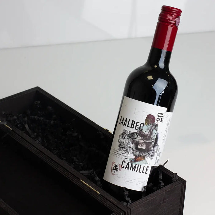 Red Wine in Wooden Box