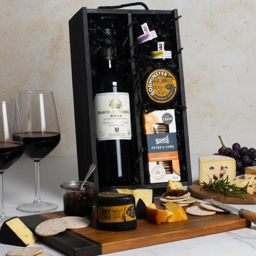 Red wine and cheese selection