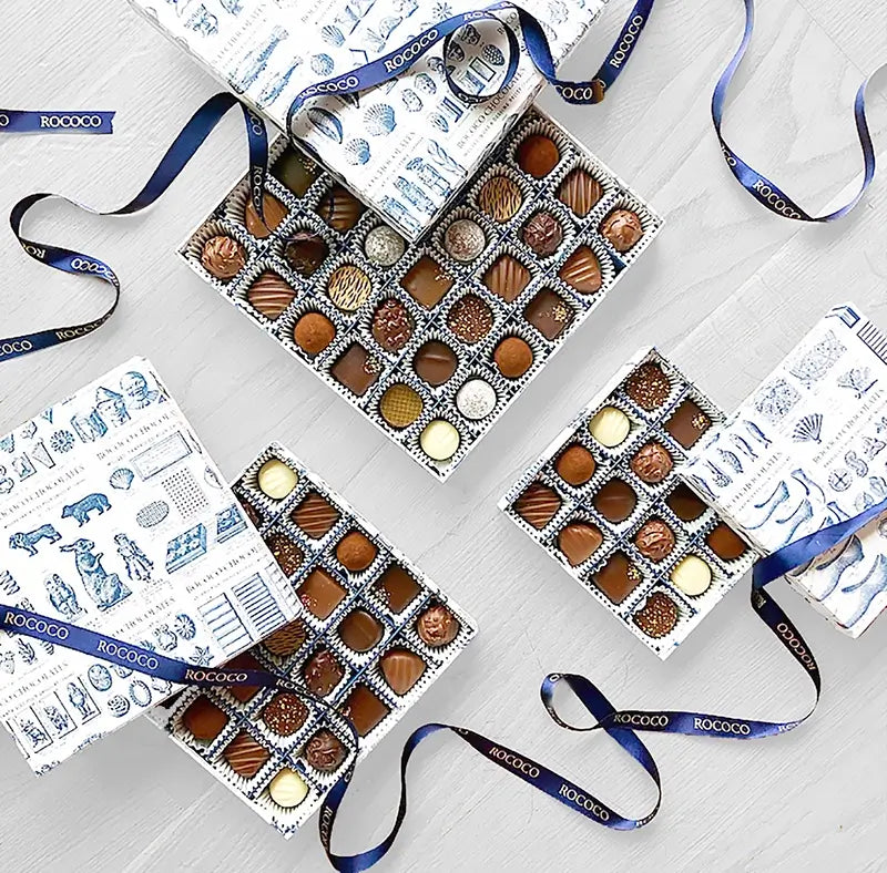 Rococo Chocolates Mixed Chocolates in Open Selection Boxes