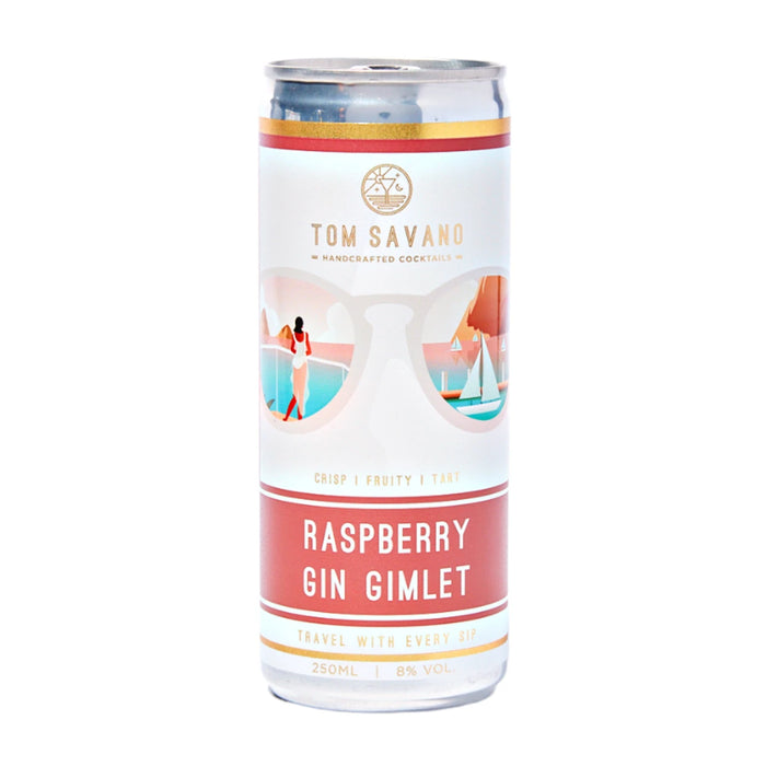 Tom Savano -  Riviera Daydream Raspberry Gin Gimlet Pre-Mixed Cocktail 250ml