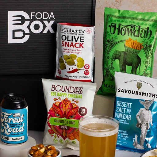 Vegan Beer and Snack Hamper Close up