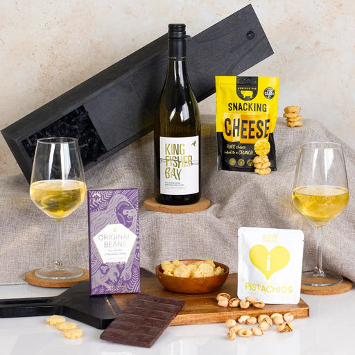 White wine and snacks