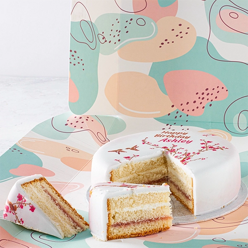 Pink Blosson Personalised Cake - Bakerdays