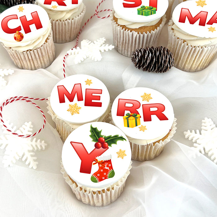 Bakerdays - 12 Merry Christmas Cupcakes