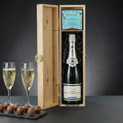 Champagne and Truffles In Wooden Box