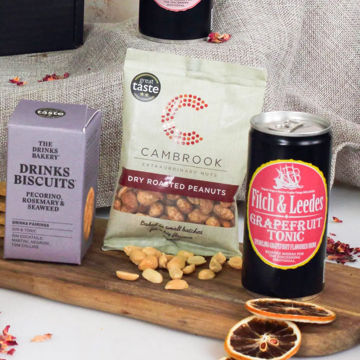 craft pink gin hamper - Tonic, Peanuts, and Biscuits