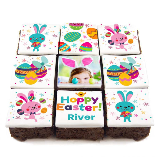 Hoppy Easter Personalised Photo Brownies - Bakerdays