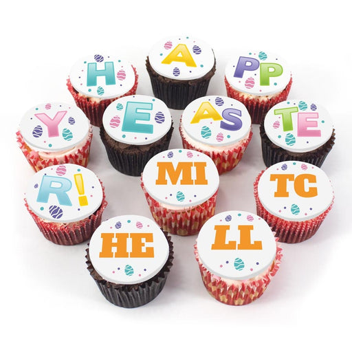 12 Happy Easter Personalised Cupcakes - Bakerdays