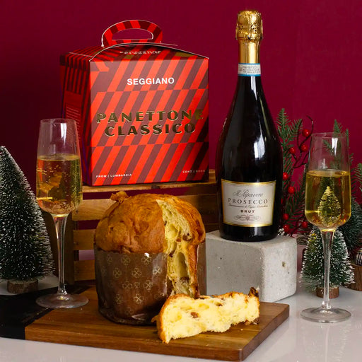 prosecco and panettone gift hamper
