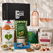 rose and gourmet snacks