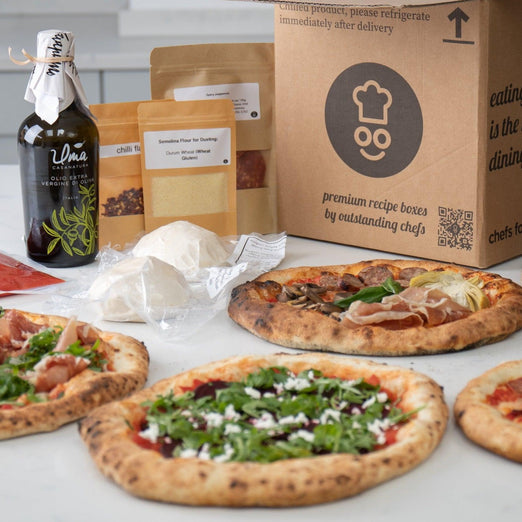 Family Pizza Night Cooking Pizza Kit Serves 4 Created by Pizza Master Ricardo Arias - Chefs For Foodies