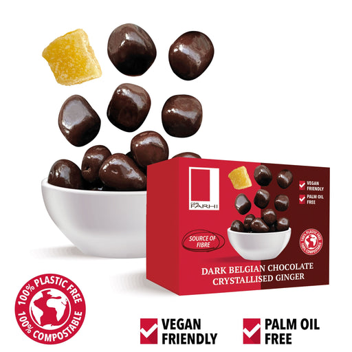 Plain Belgian Chocolate Covered Ginger in a Snack Box X 10 Rita Farhi 