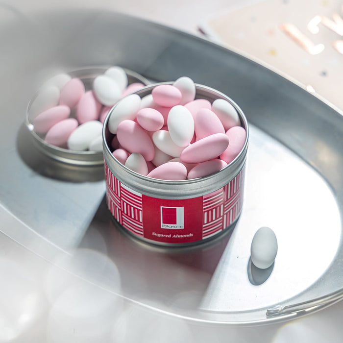 Pastel Pink and White Sugared Almonds Gift Tin