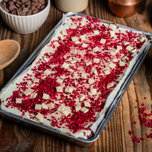 Raspberry & White Chocolate Loaded Brownie - The Original Cake Company