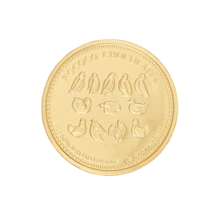 Rococo Chocolates Large Milk Chocolate Gold Coin. Perfect kids chocolate. Perfect Gift for Children. Treat for kids. Easter gift. Buy chocolate coins online now.