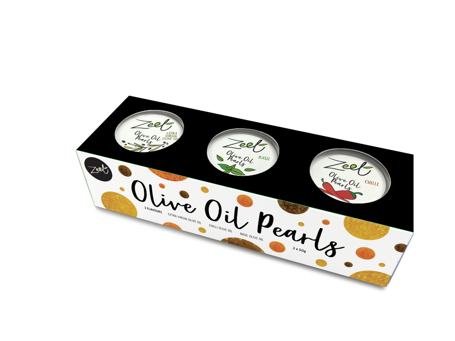 OLIVE OIL PEARLS " CAVIAR " GIFT PACK - 3 X 50G - Zeet