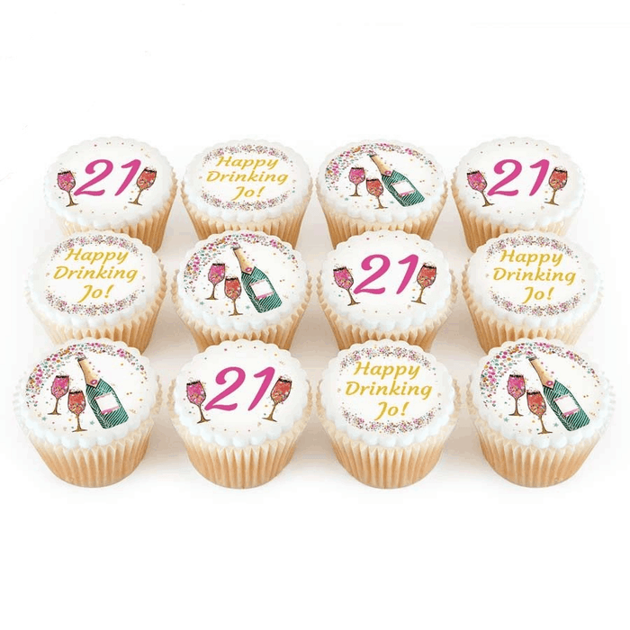 Bakerdays - 12 Any Age Champagne Cupcakes-1