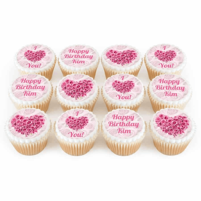 Bakerdays - 12 Rose Heart Cupcakes-1