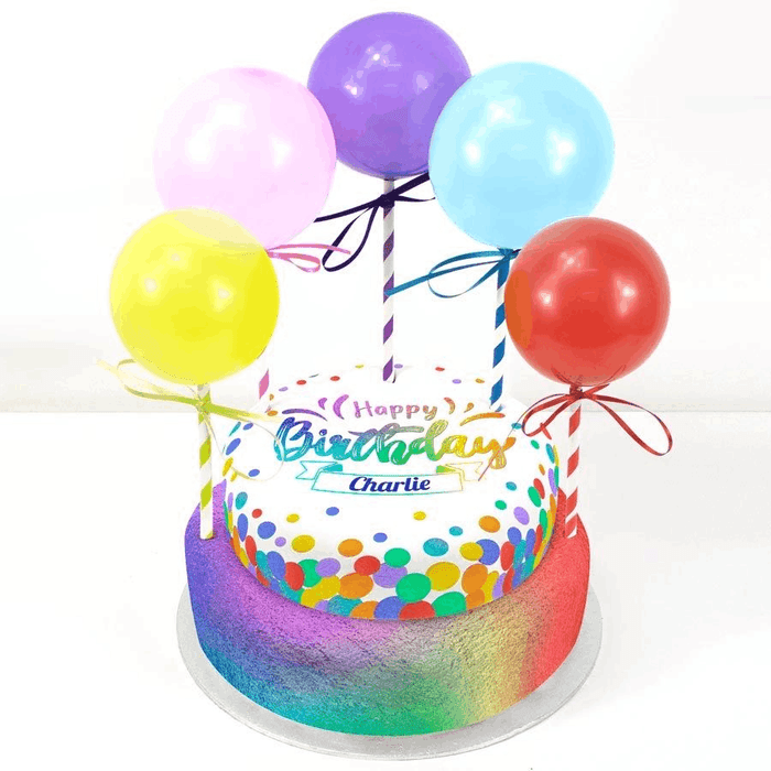 Bakerdays - Birthday Balloons Vanilla Tiered Cake-1