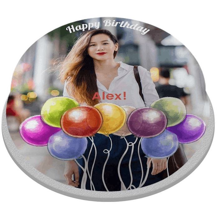 Bakerdays - Colourful Balloons Photo Cake-1