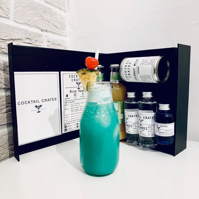 Cocktail Crates - Blue Hawaii Cocktail Gift Box-1