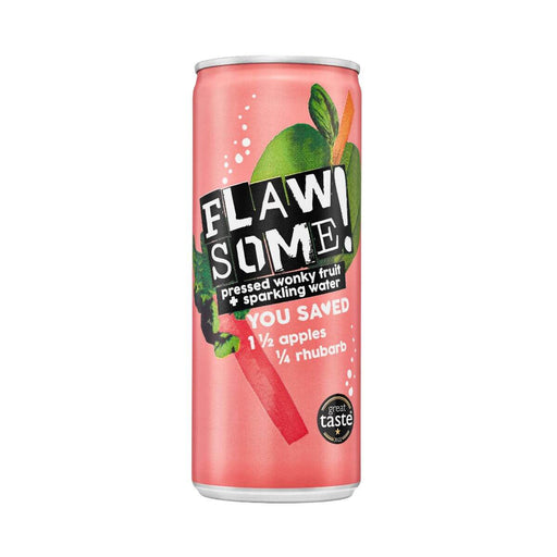 Flawsome! Drinks Apple & Rhubarb Lightly Sparkling Juice Drink 24 x 250ml-1