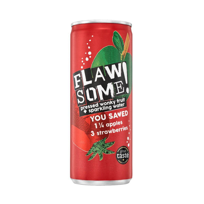 Flawsome! Drinks Apple & Strawberry Lightly Sparkling Juice Drink 24 x 250ml-1