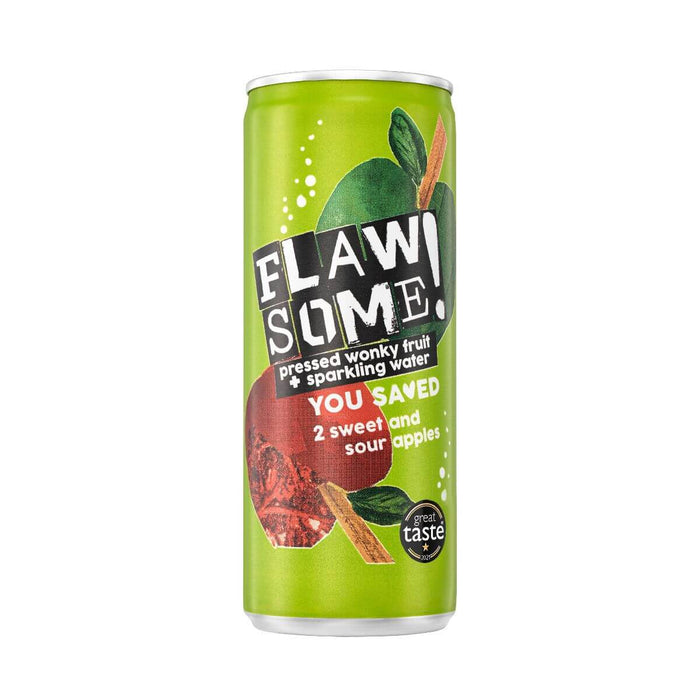 Flawsome! Drinks Sweet & Sour Apple Lightly Sparkling Juice Drink 24 x 250ml-1