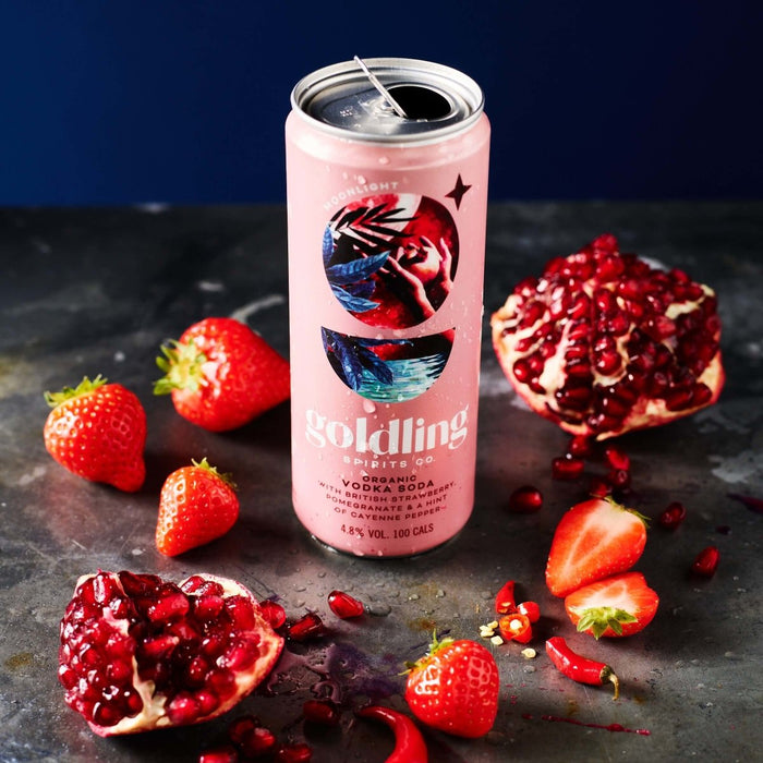 Goldling Spirits Co - Moonlight Organic Vodka Soda Strawberry, Pomegranate and Cayenne Pepper 330ml-2