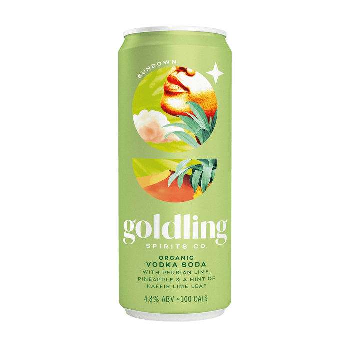 Goldling Spirits Co - Sundown Organic Vodka Soda Lime, Pineapple and Kaffir Lime Leaf 330ml-1