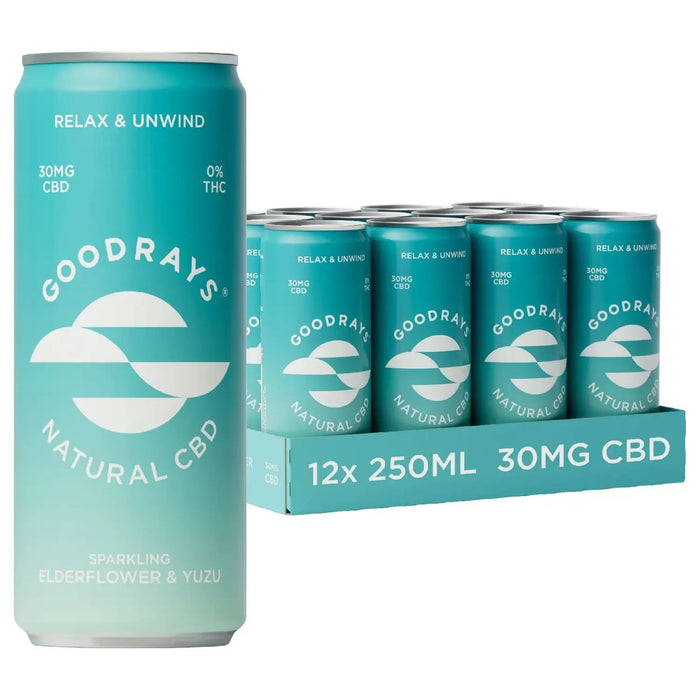 Goodrays - CBD Drink 30mg CBD Elderflower & Yuzu 12 x 250ml-1
